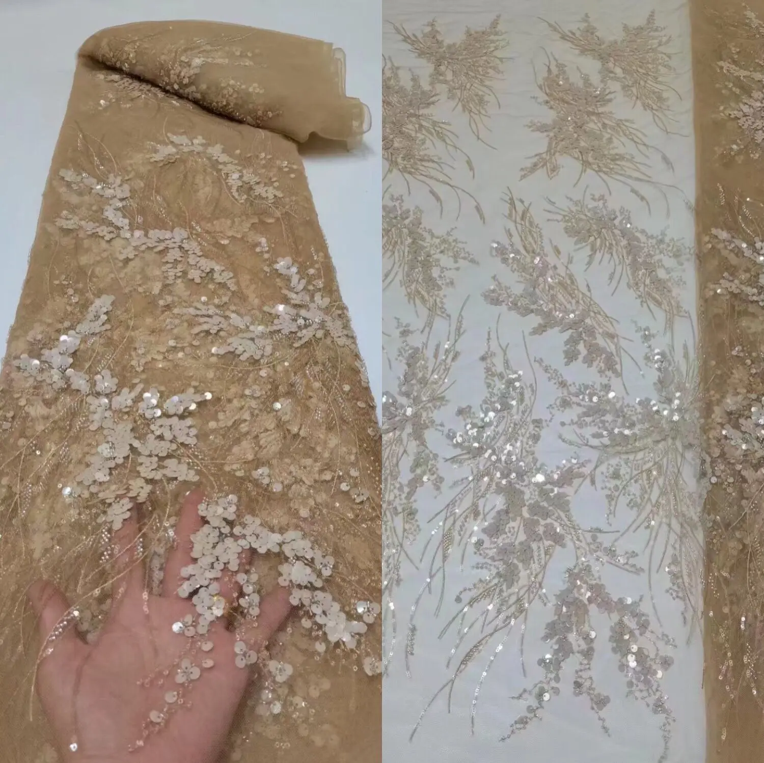 French Lace Fabric SYJ-12066815 African Mesh Lace Fabric Embroidery Sequins and beads Tulle lace Fabric for Sewing party
French Lace Fabric SYJ-12066815 African Mesh Lace Fabric Embroidery Sequins and beads Tulle lace Fabric for Sewing party