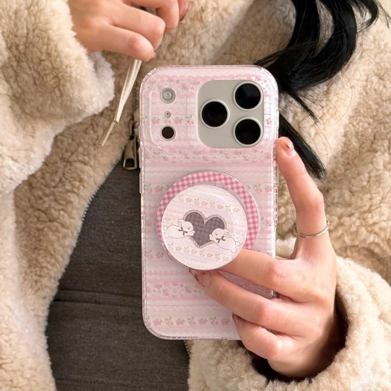 Korean Pink Flower Strawberry Rabbit Magnetic Phone Case For iPhone 17 Pro 16 15 14 Pro Max Cover with Stand Cases For Magsafe C
Korean Pink Flower Strawberry Rabbit Magnetic Phone Case For iPhone 17 Pro 16 15 14 Pro Max Cover with Stand Cases For Magsafe C