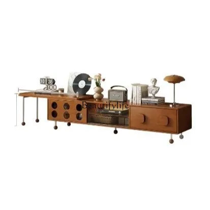 New Chinese and ancient style telescopic TV cabinet Small apartment solid wood storage French retro floor cabinet
New Chinese and ancient style telescopic TV cabinet Small apartment solid wood storage French retro floor cabinet