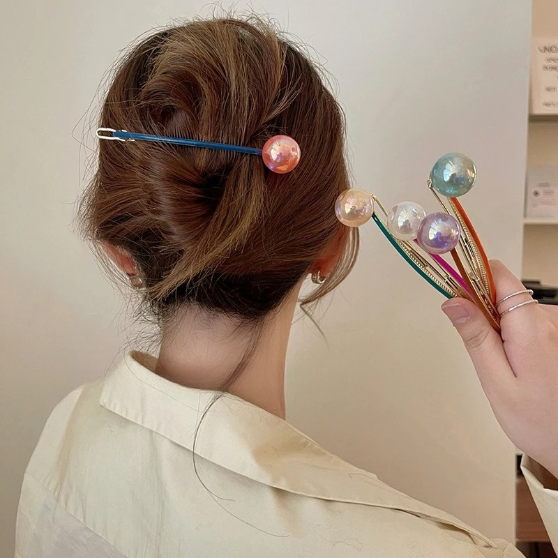 New Style Round Ball Barrette Acrylic Lollipop Back Frog Clip High-End Hair Clip Hair Accessory for Women
New Style Round Ball Barrette Acrylic Lollipop Back Frog Clip High-End Hair Clip Hair Accessory for Women