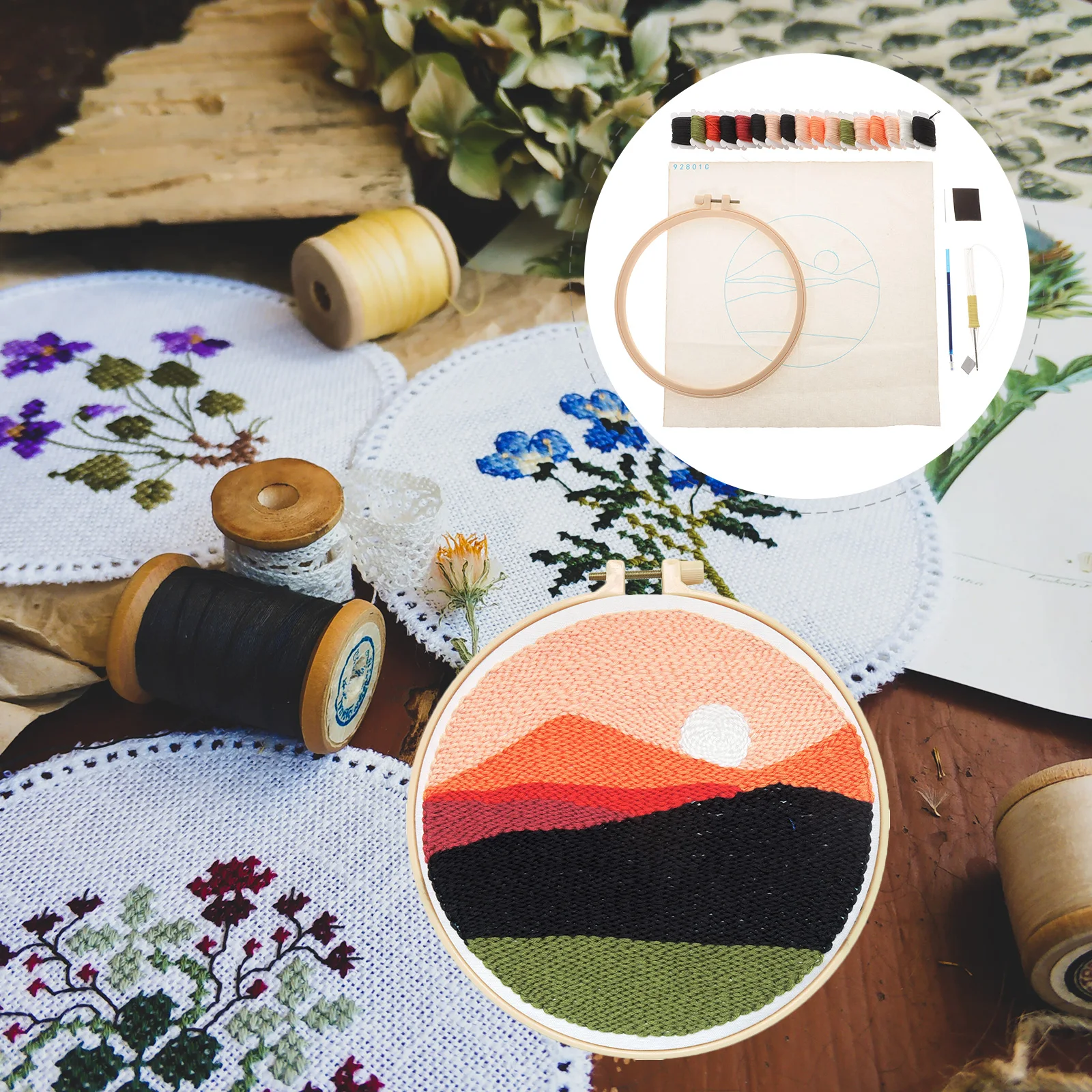 Russian Punch Needle Embroidery Kit for Beginners Kids Cross Stitch DIY Craft Set Easy Fun Gift Natural Landscape Theme Decor
Russian Punch Needle Embroidery Kit for Beginners Kids Cross Stitch DIY Craft Set Easy Fun Gift Natural Landscape Theme Decor