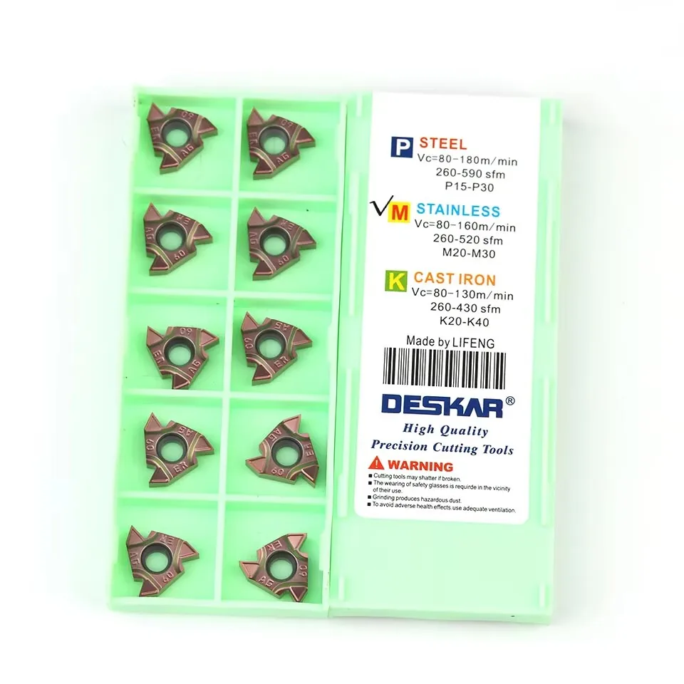 DESKAR 100% Original16ERM 16IRM1.0ISO LF6118 1.5ISO 2.0ISO 2.5ISO 3.0ISO 11W 14W AG55 AG60 Lathe Inserts Thread Turning Inserts
DESKAR 100% Original16ERM 16IRM1.0ISO LF6118 1.5ISO 2.0ISO 2.5ISO 3.0ISO 11W 14W AG55 AG60 Lathe Inserts Thread Turning Inserts