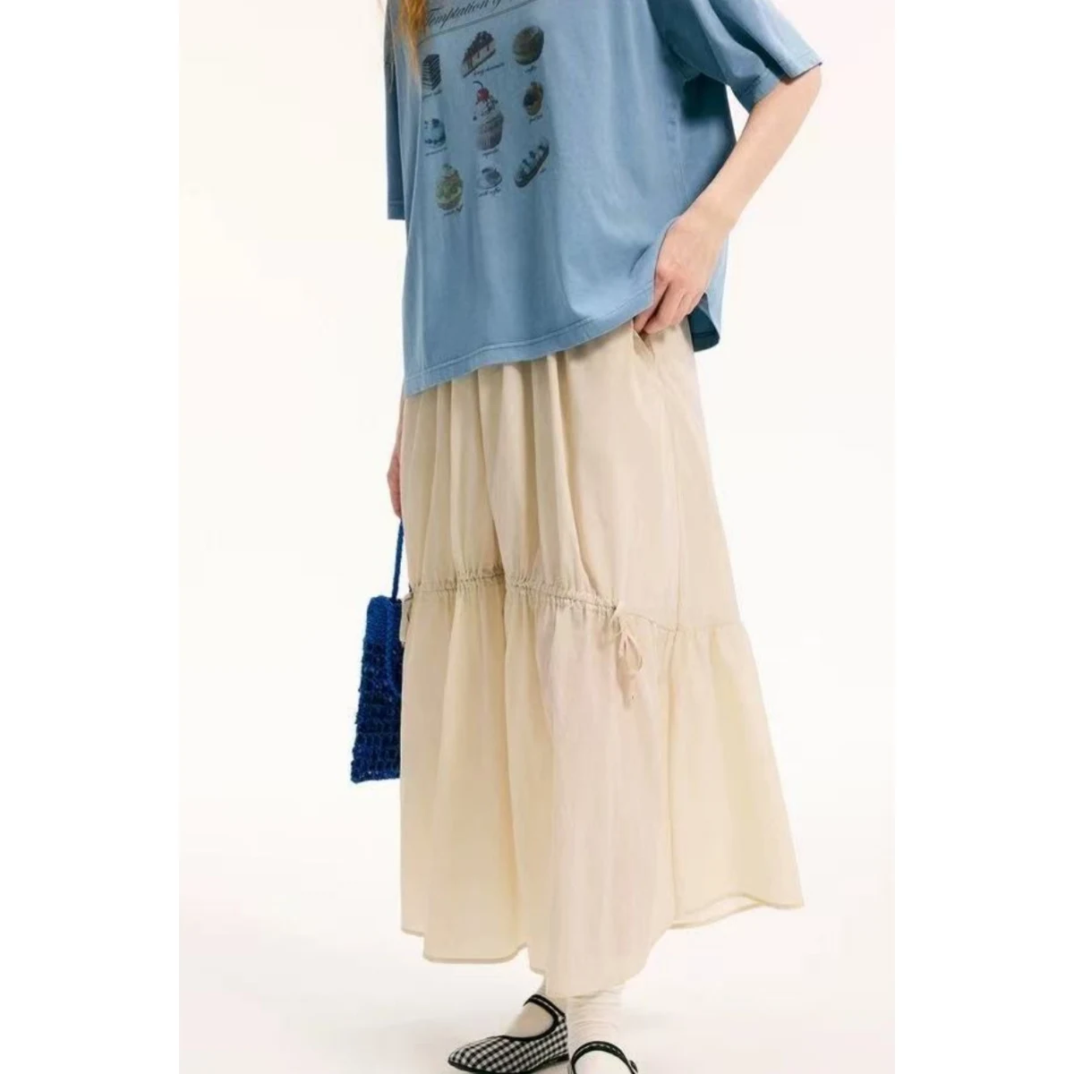 Quick Dry Knot Thin Elastic Waist Midi Skirt Women's Summer New Style A-Line Skirt High Waist Three Acetate Fiber
Quick Dry Knot Thin Elastic Waist Midi Skirt Women's Summer New Style A-Line Skirt High Waist Three Acetate Fiber