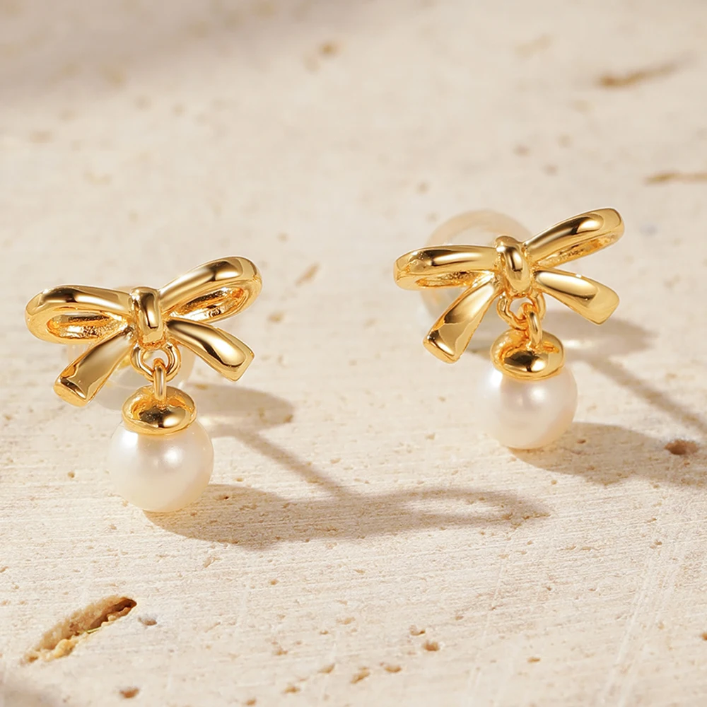 ALLNOEL Stud Earrings for Women White Shell Pearls Bow knot Gold Plated Trendy Anniversary Gifts Fashion Jewelry Cooper
ALLNOEL Stud Earrings for Women White Shell Pearls Bow knot Gold Plated Trendy Anniversary Gifts Fashion Jewelry Cooper