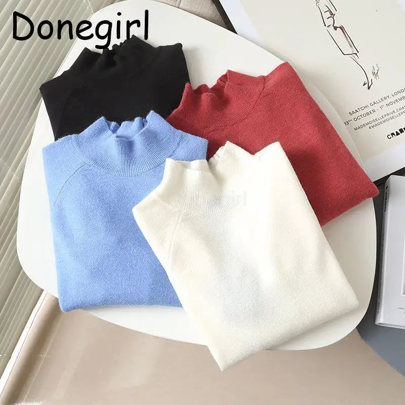 Женский однотонный базовый трикотажный пуловер Donegirl, Простой повседневный Универсальный вязаный свитер с воротником-стойкой, шикарные топы для осени, 2023
Женский однотонный базовый трикотажный пуловер Donegirl, Простой повседневный Универсальный вязаный свитер с воротником-стойкой, шикарные топы для осени, 2023