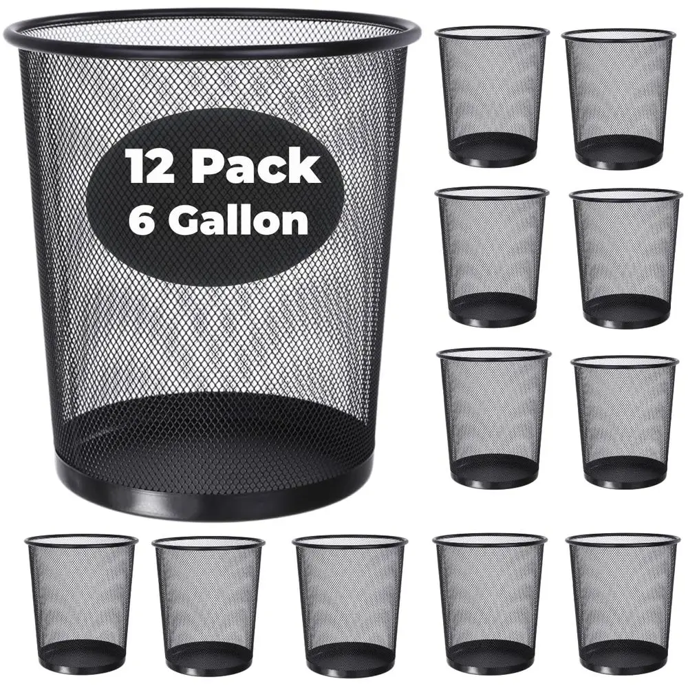 6 Gallon Metal Mesh Trash Cans, 12-Pack, Small Wastebaskets, Black Garbage Bins for Recycling, Ideal for Home, Office, Kitchen,
6 Gallon Metal Mesh Trash Cans, 12-Pack, Small Wastebaskets, Black Garbage Bins for Recycling, Ideal for Home, Office, Kitchen,