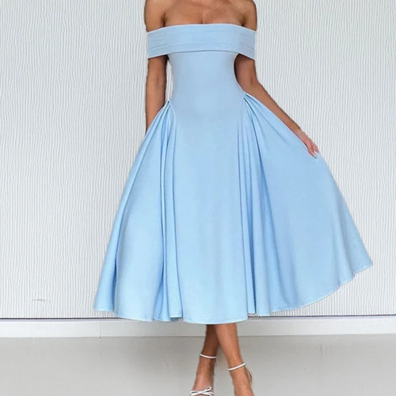 2026 Summer New Fashionable Off Shoulder Sexy Style Solid Color Simple Waist Collection Long Dress
2026 Summer New Fashionable Off Shoulder Sexy Style Solid Color Simple Waist Collection Long Dress