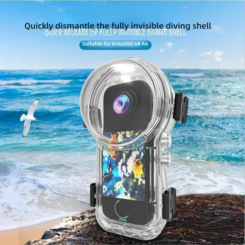 Invisible Dive Case For Insta360 X4 Air, Underwater 50M Waterproof Diving Housing Cover Protective Shell for Camera Accessories
Invisible Dive Case For Insta360 X4 Air, Underwater 50M Waterproof Diving Housing Cover Protective Shell for Camera Accessories