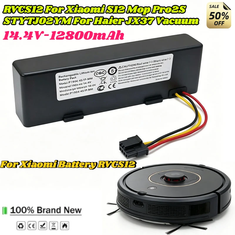 12.8Ah 14.4V Rechargeable battery For Xiaomi Mijia Robot Vacuum Mop3C 2S P XMSTJQR2S STYTJ02YM Sweeping Mopping Vacuum Cleaner
12.8Ah 14.4V Rechargeable battery For Xiaomi Mijia Robot Vacuum Mop3C 2S P XMSTJQR2S STYTJ02YM Sweeping Mopping Vacuum Cleaner