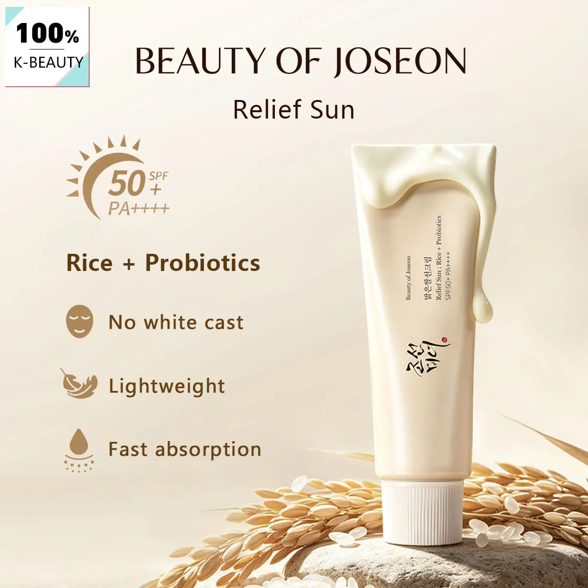 Beauty of Joseon Relief Sun : Rice+Probiotics SPF50+ PA++++ 50ml,Lightweight & Fast-Absorbing,Korean Skincare,Korean Makeup
Beauty of Joseon Relief Sun : Rice+Probiotics SPF50+ PA++++ 50ml,Lightweight & Fast-Absorbing,Korean Skincare,Korean Makeup