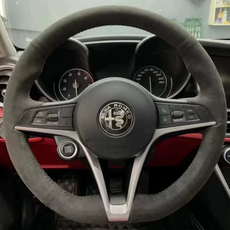 For Alfa Romeo Giulia Stelvio Giulietta 2015-2017 DIY Hand-stitched Anti slip wear-resistant suede car steering wheel cover
For Alfa Romeo Giulia Stelvio Giulietta 2015-2017 DIY Hand-stitched Anti slip wear-resistant suede car steering wheel cover