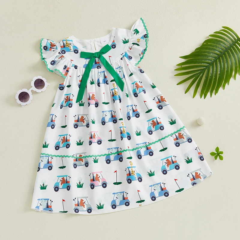 Suefunskry Kids Little Girls Summer Sweet Dress Flying Sleeve Round Neck Golf Cart Print A-line Dresses
Suefunskry Kids Little Girls Summer Sweet Dress Flying Sleeve Round Neck Golf Cart Print A-line Dresses