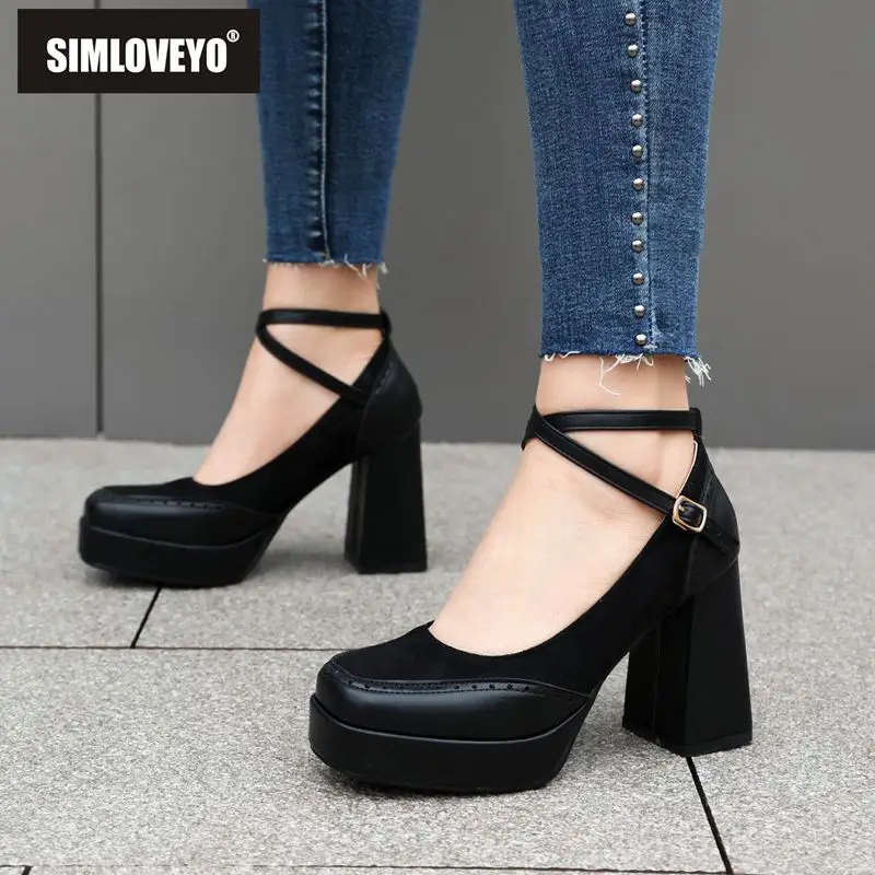 SIMLOVEYO винтажные женские туфли-лодочки на массивном высоком каблуке 9,5 см, платформе 2,5 см, туфли с пряжкой и ремешком, большой размер 41 42 43
SIMLOVEYO винтажные женские туфли-лодочки на массивном высоком каблуке 9,5 см, платформе 2,5 см, туфли с пряжкой и ремешком, большой размер 41 42 43