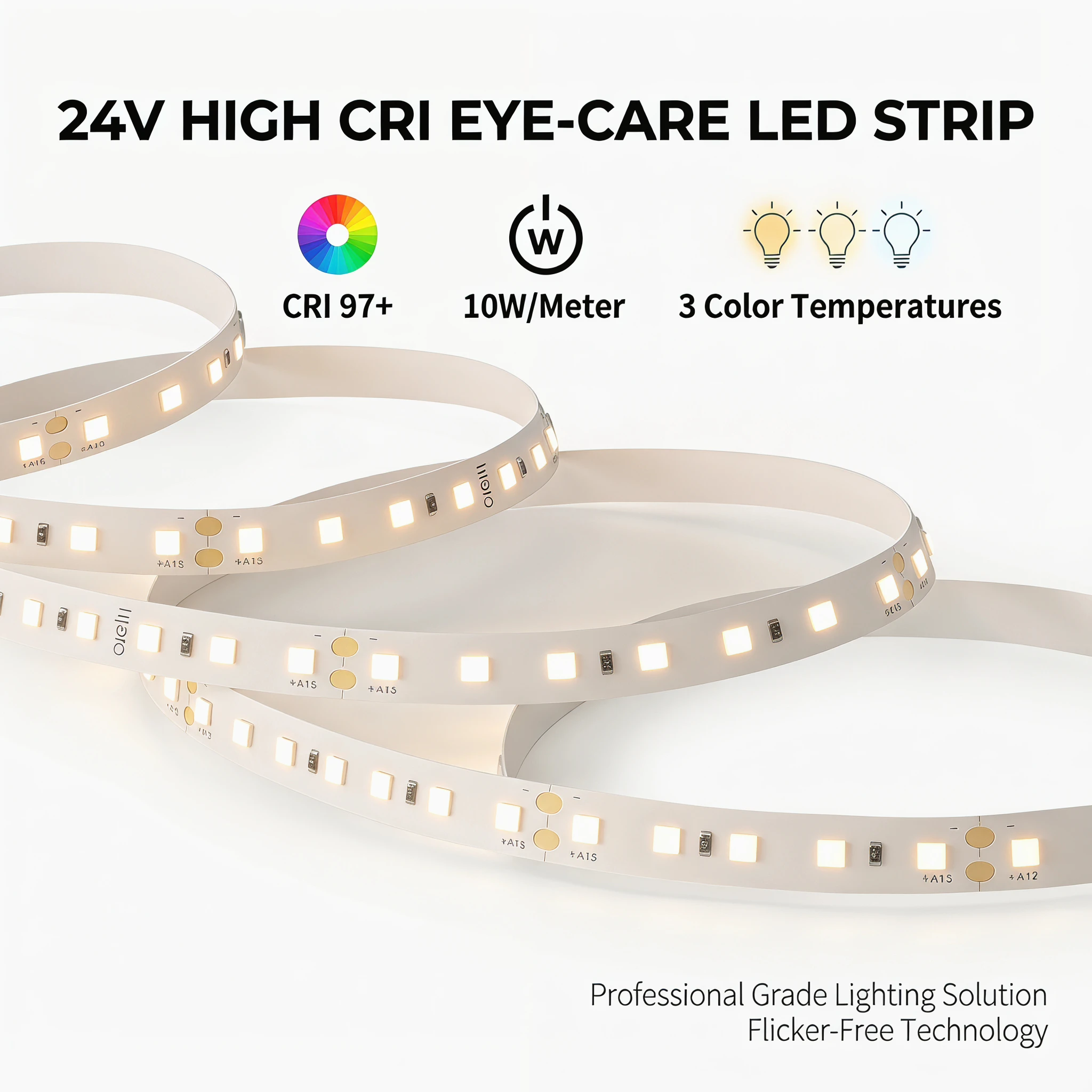 5M/set LED Eye-Protection Strip Light CRI97 - 12V/24V Energy Efficient Lighting Strip for Home And Office
5M/set LED Eye-Protection Strip Light CRI97 - 12V/24V Energy Efficient Lighting Strip for Home And Office