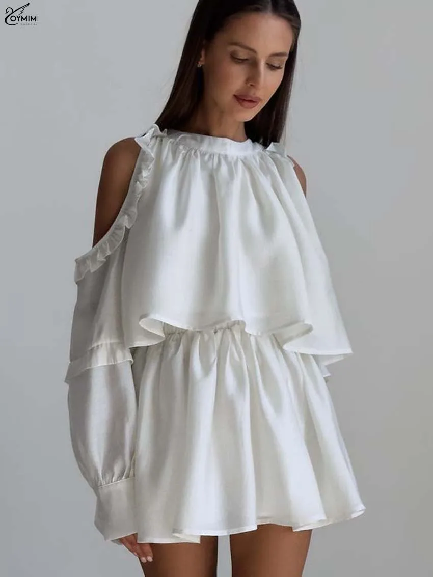 Oymimi Fashion Beige Loose 2 Pieces Set For Woman Elegant O-Neck Off The Shoulder Long Sleeve Tops And Pleated Mini Skirts Sets
Oymimi Fashion Beige Loose 2 Pieces Set For Woman Elegant O-Neck Off The Shoulder Long Sleeve Tops And Pleated Mini Skirts Sets