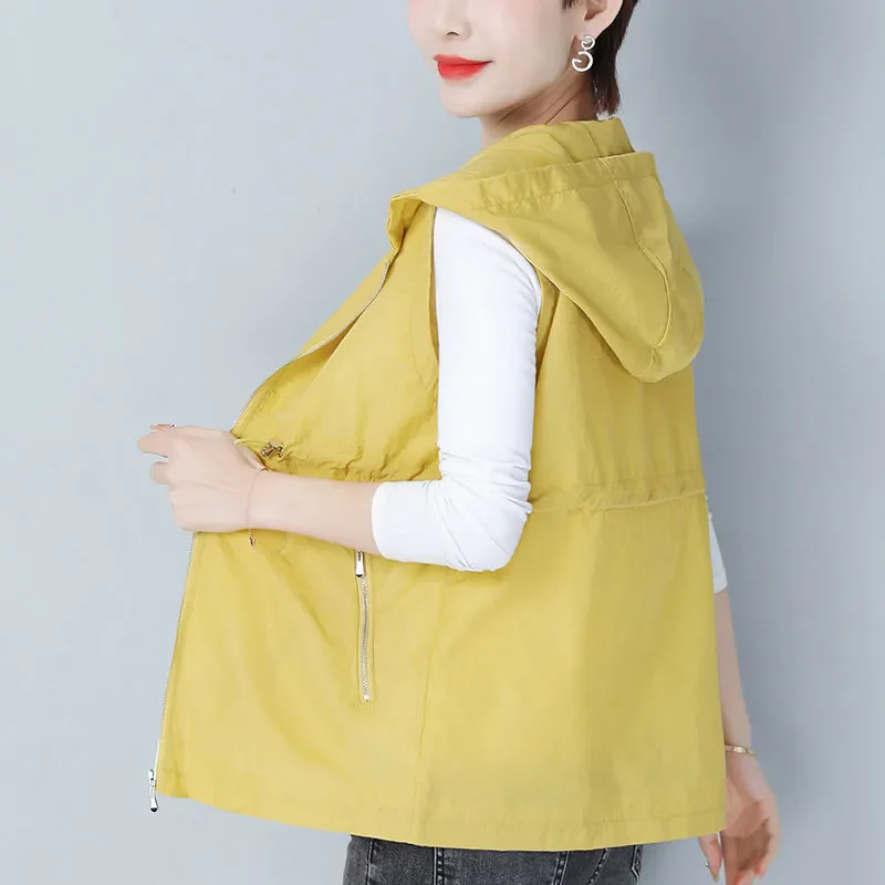 Thin Summer Women's Vest Jacket 2025 New Short Hooded Sleeveless Coat Female Solid color Casual Liner Waistcoat Jackets Tops
Thin Summer Women's Vest Jacket 2025 New Short Hooded Sleeveless Coat Female Solid color Casual Liner Waistcoat Jackets Tops