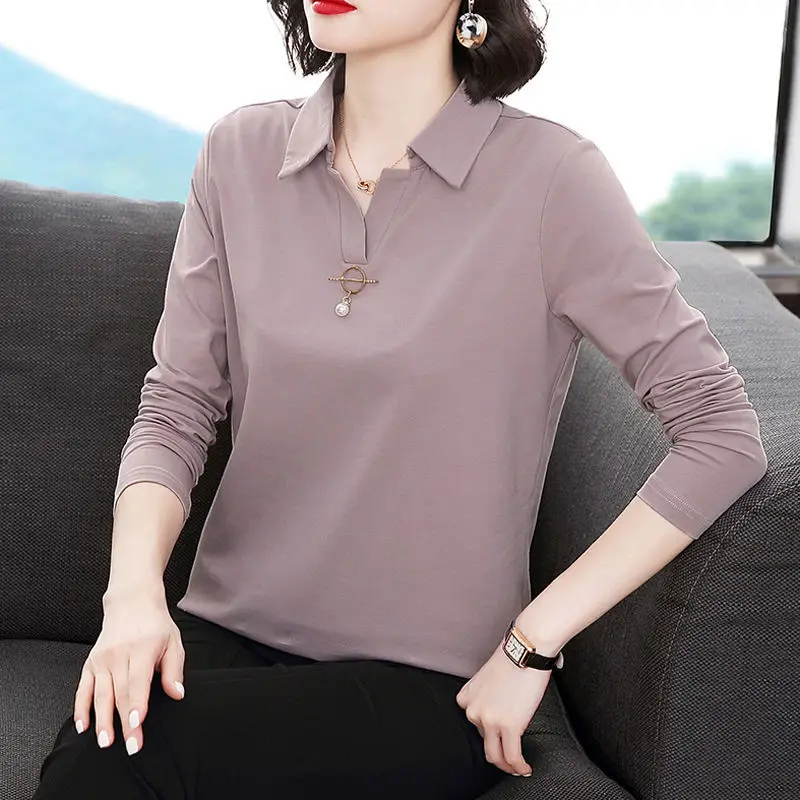 Long-sleeved T-shirt female cotton 2023 new autumn large size middle-aged mother lapel compassion turn down collar t shirt
Long-sleeved T-shirt female cotton 2023 new autumn large size middle-aged mother lapel compassion turn down collar t shirt