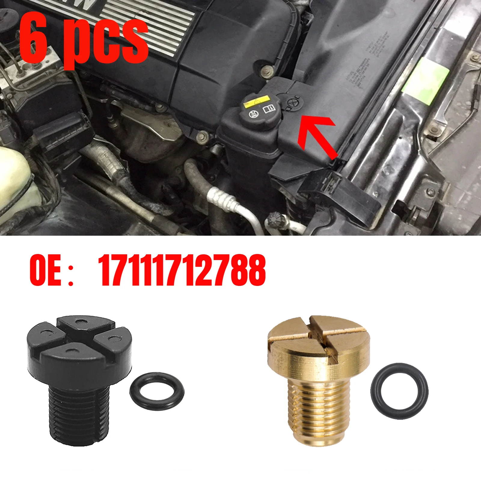 6/2pcs Durable Brass Coolant Expansion Screw Reliable Water Drainage Screw 17111712788 Replacement Suitable for E36 E39 E46 E90
6/2pcs Durable Brass Coolant Expansion Screw Reliable Water Drainage Screw 17111712788 Replacement Suitable for E36 E39 E46 E90