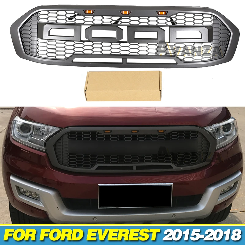 Black&Grey Front Grille With Light Auto Parts Fits For 2015-2018 Ford EVEREST Racing Grill 
Black&Grey Front Grille With Light Auto Parts Fits For 2015-2018 Ford EVEREST Racing Grill