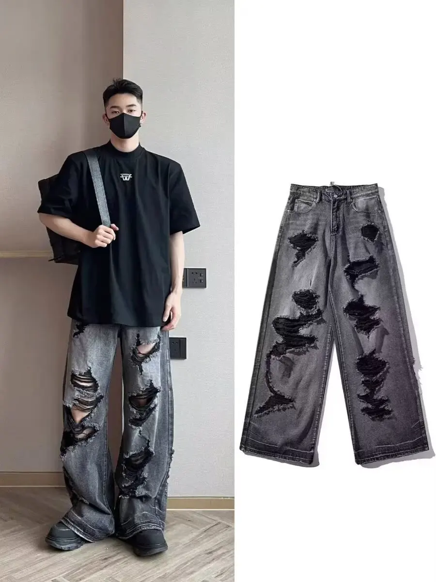 y2k jeams Retro American Washed Black Straight Leg Men's Jeans Casual Wide Leg Pants Long Trousers Distressed Denim Male Fashion
y2k jeams Retro American Washed Black Straight Leg Men's Jeans Casual Wide Leg Pants Long Trousers Distressed Denim Male Fashion