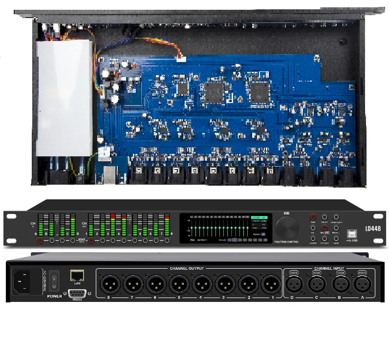LD448 Professional DUAL DSP 32 Bit 4 Input 8 Output Audio Processor With FIR Equalizer System ADI Chip Dynamic Audio Equipment
LD448 Professional DUAL DSP 32 Bit 4 Input 8 Output Audio Processor With FIR Equalizer System ADI Chip Dynamic Audio Equipment