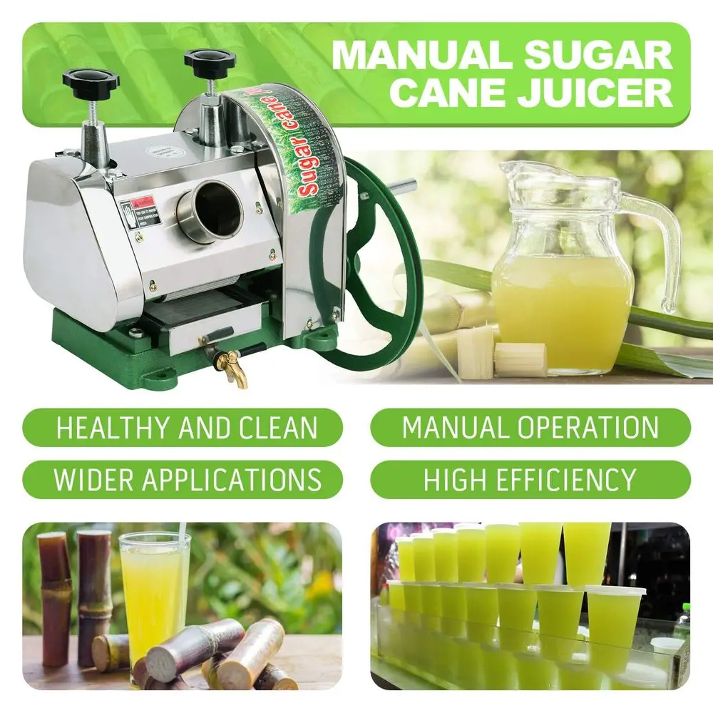 Sugar Cane Juicer Machine, Stainless Steel Sugar Cane Press with 3 Rollers, 2 Inch Large Inlet, 110 LBS H Output, Hand Crank Su
Sugar Cane Juicer Machine, Stainless Steel Sugar Cane Press with 3 Rollers, 2 Inch Large Inlet, 110 LBS H Output, Hand Crank Su