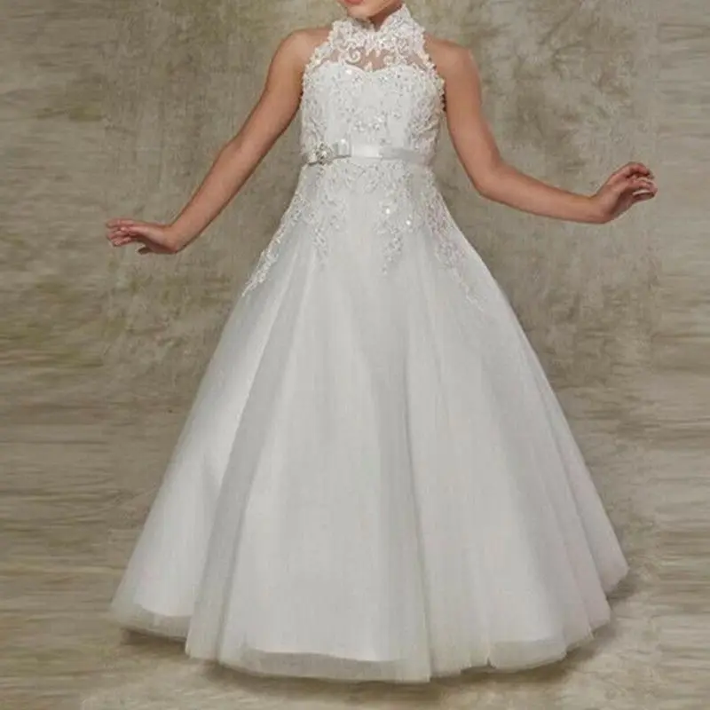 White Tulle Flower Girl Dresses for Weddings High Neck Princess Kids Appliques Evening Party First Communion Sequined Ball Gown
White Tulle Flower Girl Dresses for Weddings High Neck Princess Kids Appliques Evening Party First Communion Sequined Ball Gown