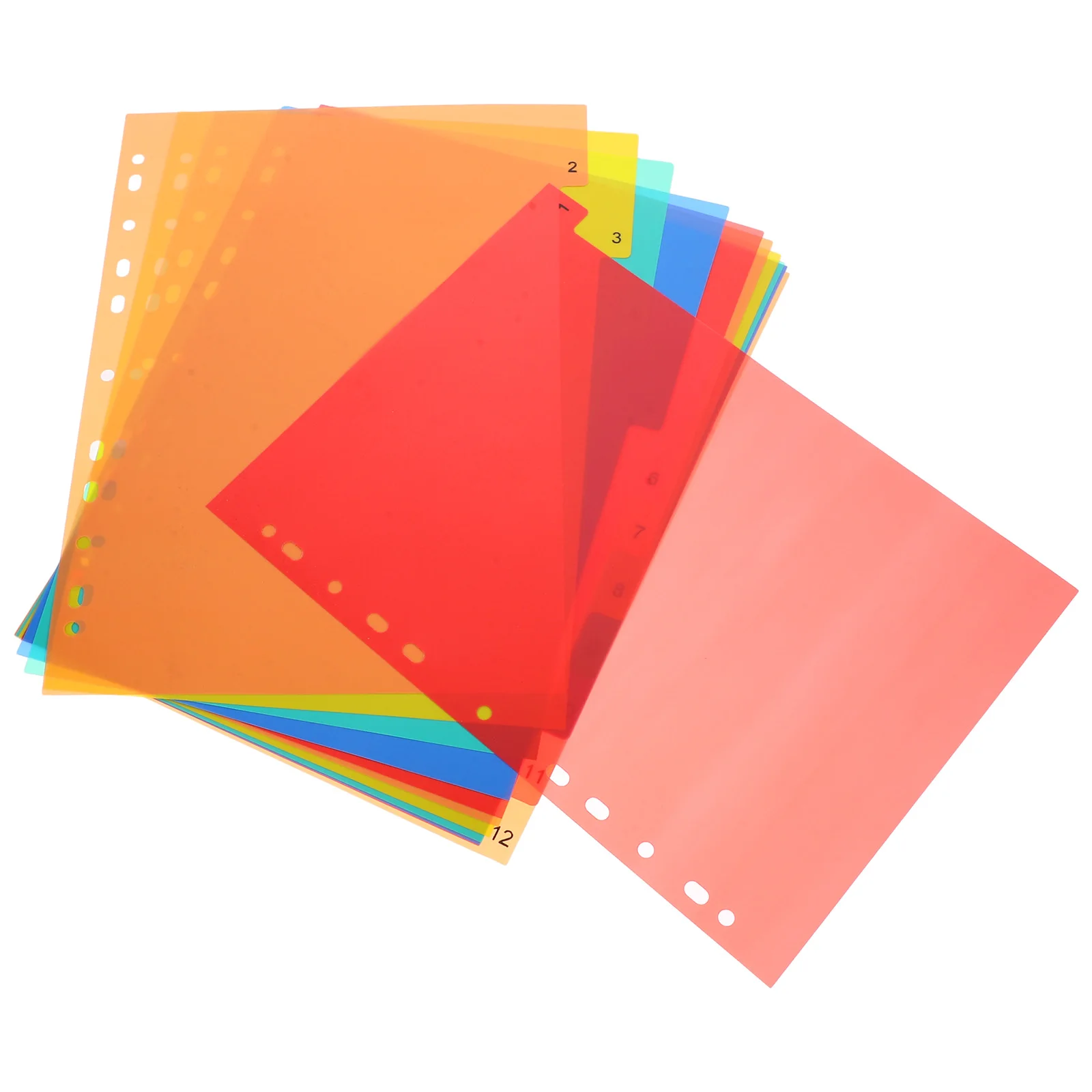 12 Pieces A4 Size 11 Hole Index Page Dividers Plastic Notebook Tabs Classification Labels for Study Work Organization
12 Pieces A4 Size 11 Hole Index Page Dividers Plastic Notebook Tabs Classification Labels for Study Work Organization