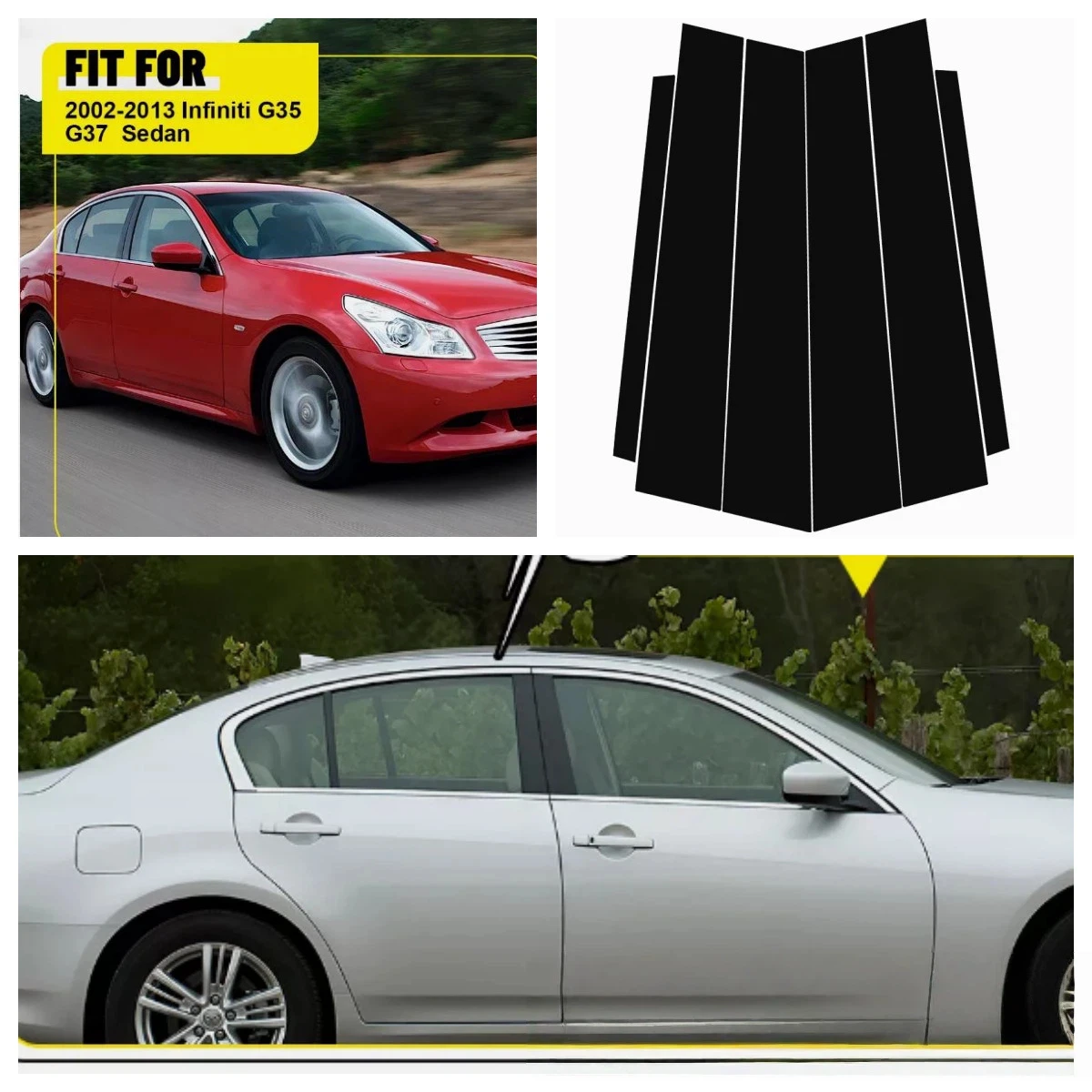 For Infiniti FX35FX45 G25 G35 G37 2003-2023 8PCS Window Trim Covers Center Film Column B C Pillar Posts Sticker Car Accessories
For Infiniti FX35FX45 G25 G35 G37 2003-2023 8PCS Window Trim Covers Center Film Column B C Pillar Posts Sticker Car Accessories