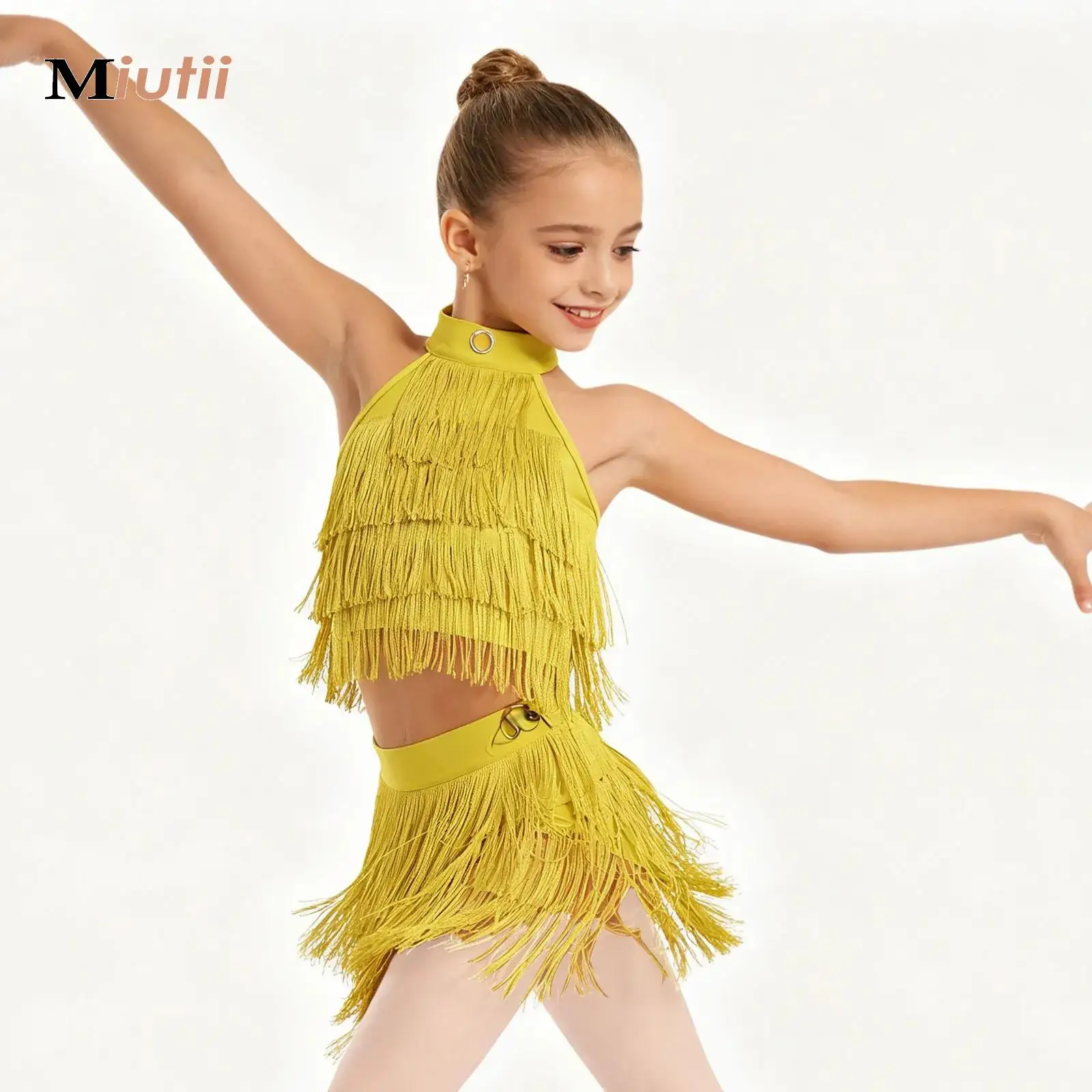 Kids Girls Salsa Latin Jazz Dance Crop Top Tiered Tassels Fringe Sleeveless Strappy Back Tank Vest for Performance Dancewear
Kids Girls Salsa Latin Jazz Dance Crop Top Tiered Tassels Fringe Sleeveless Strappy Back Tank Vest for Performance Dancewear