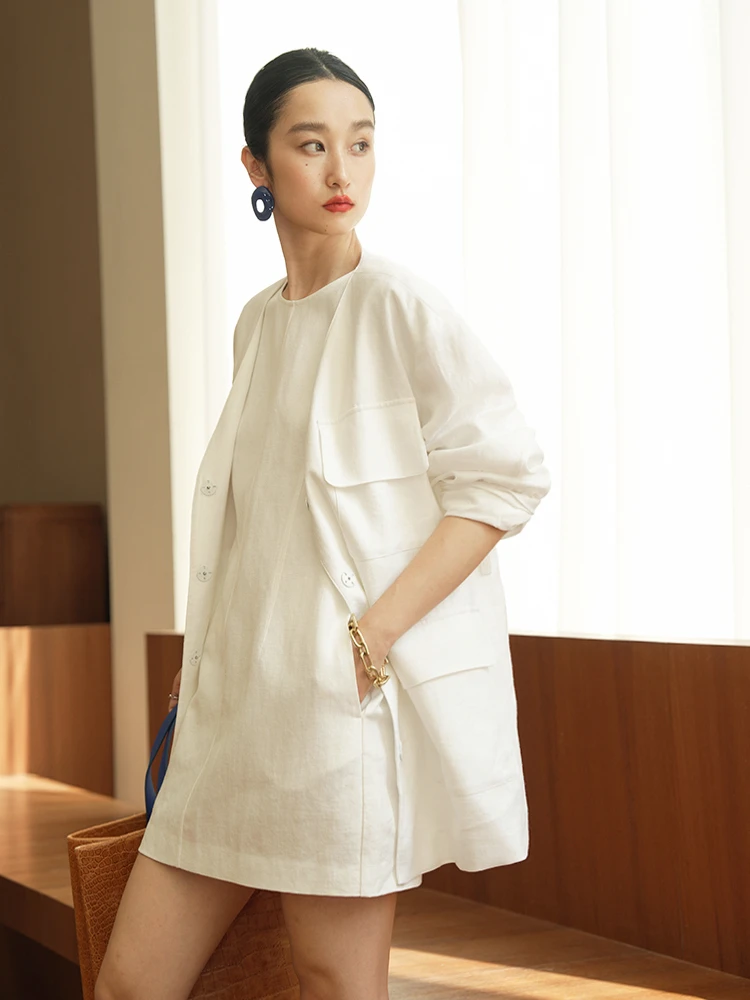 LemonChen Практичная рабочая одежда Four ket Льняной костюм Джет для поездок на работу Свободный крой V-Ne Тонкая легкая летняя верхняя одежда
LemonChen Практичная рабочая одежда Four ket Льняной костюм Джет для поездок на работу Свободный крой V-Ne Тонкая легкая летняя верхняя одежда