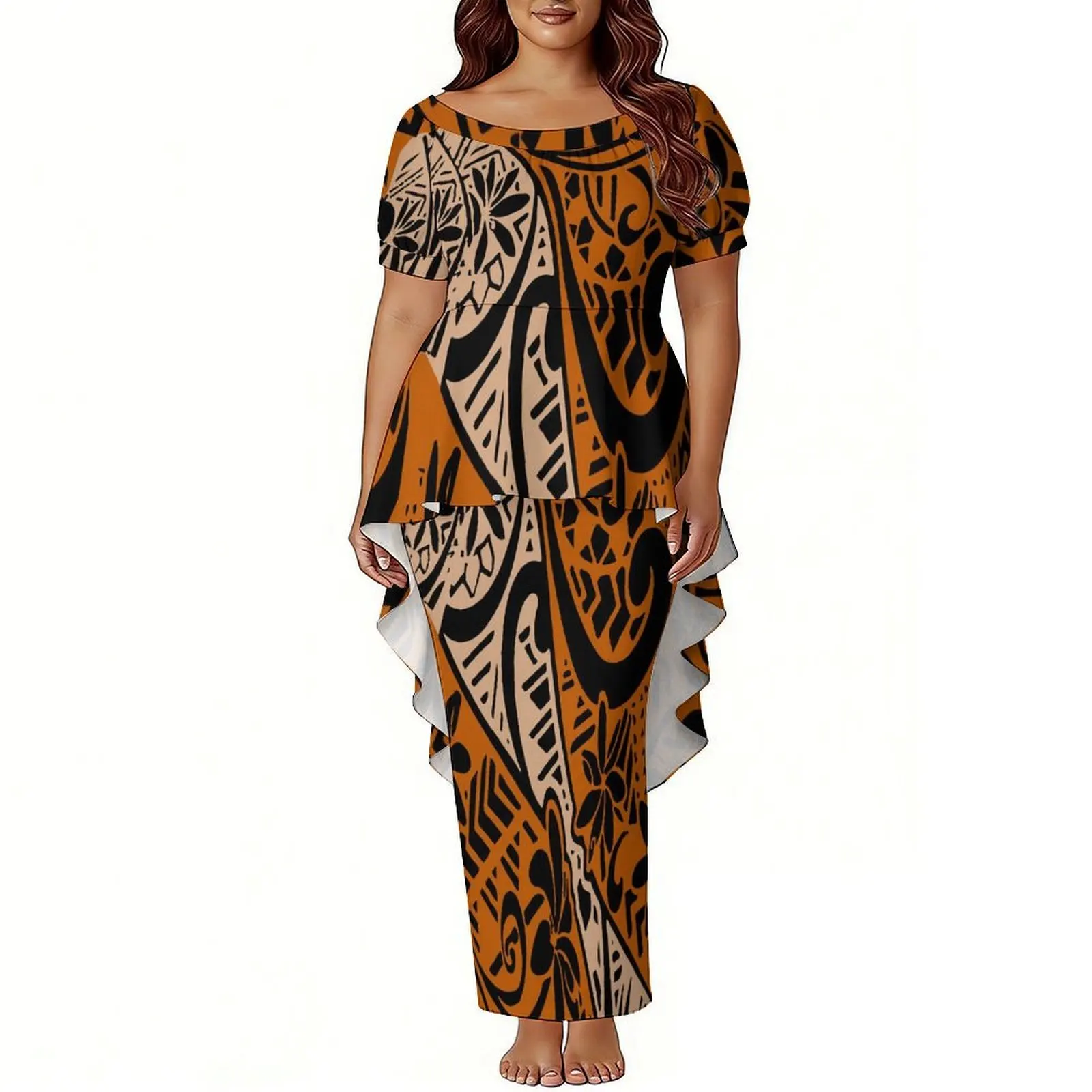 Полинезийский повседневный комплект из 2 предметов - настраиваемое оптовое платье с круглым вырезом, рукавами-баллонами и плиссированным подолом в стиле пулетаси
Полинезийский повседневный комплект из 2 предметов - настраиваемое оптовое платье с круглым вырезом, рукавами-баллонами и плиссированным подолом в стиле пулетаси