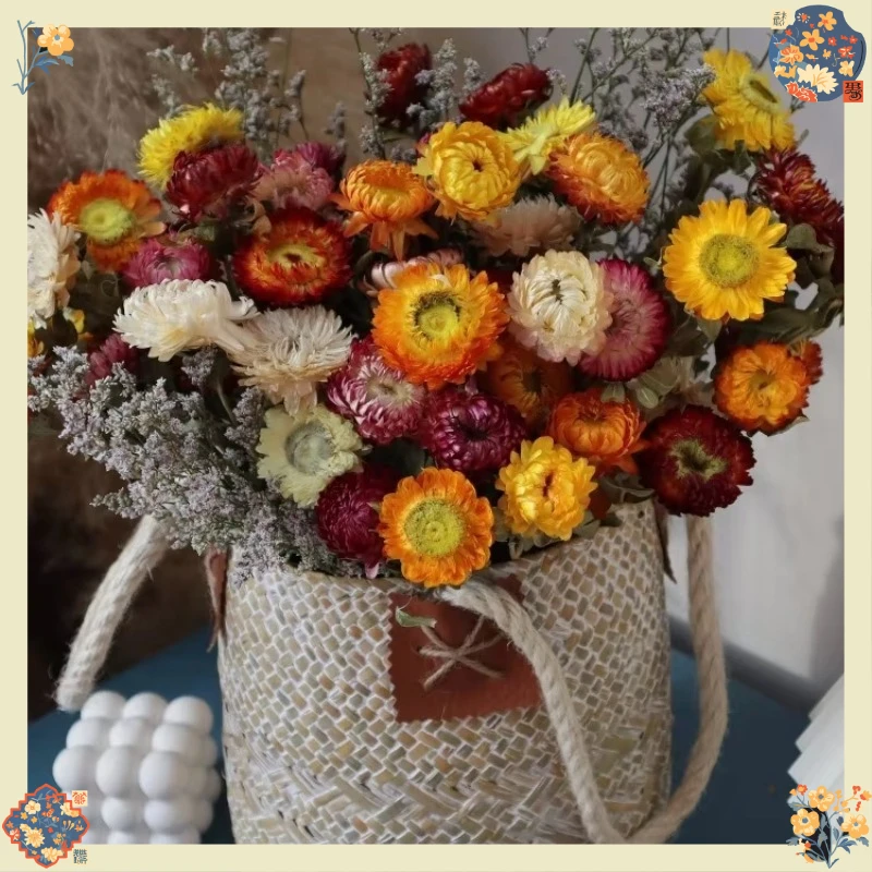 Mixed Natural Dried Flower Bouquet, Pineapple Chrysanthemum Strawflower Daisy, DIY Handmade Dry Flowers for Home Craft Decor
Mixed Natural Dried Flower Bouquet, Pineapple Chrysanthemum Strawflower Daisy, DIY Handmade Dry Flowers for Home Craft Decor
