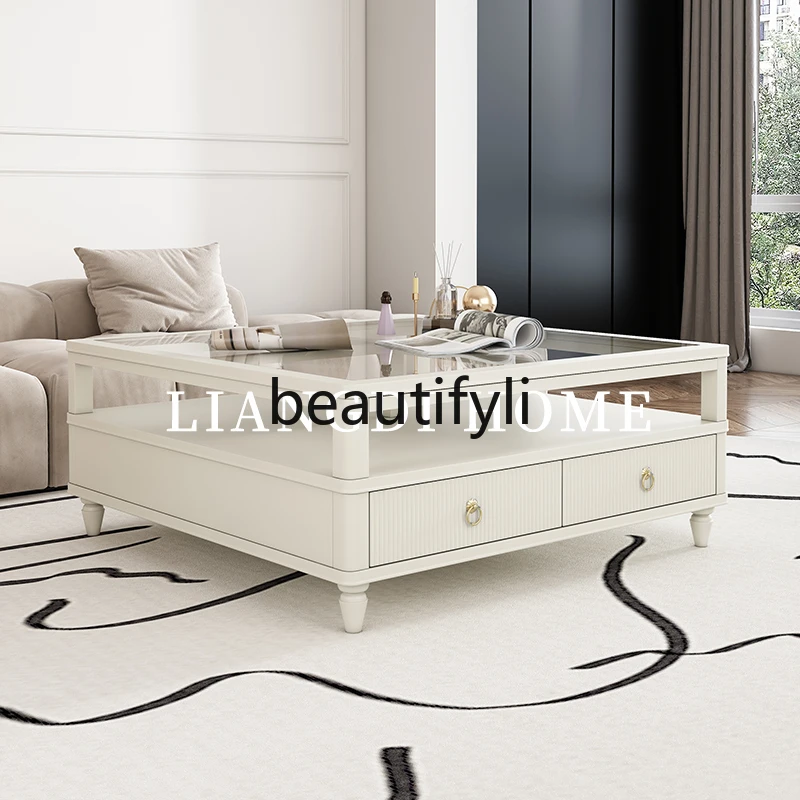 French light luxury modern living room tea table cream wind coffee table TV cabinet combination storage table
French light luxury modern living room tea table cream wind coffee table TV cabinet combination storage table