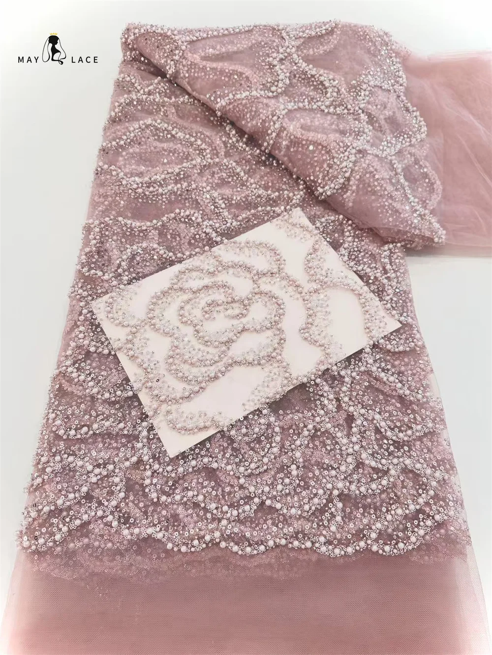 Pink African Lace Fabric Sequin Beads Lace Fabric High Quality 2025 Beaded Embroidered Lace Fabrics For Wedding Dresses Women
Pink African Lace Fabric Sequin Beads Lace Fabric High Quality 2025 Beaded Embroidered Lace Fabrics For Wedding Dresses Women