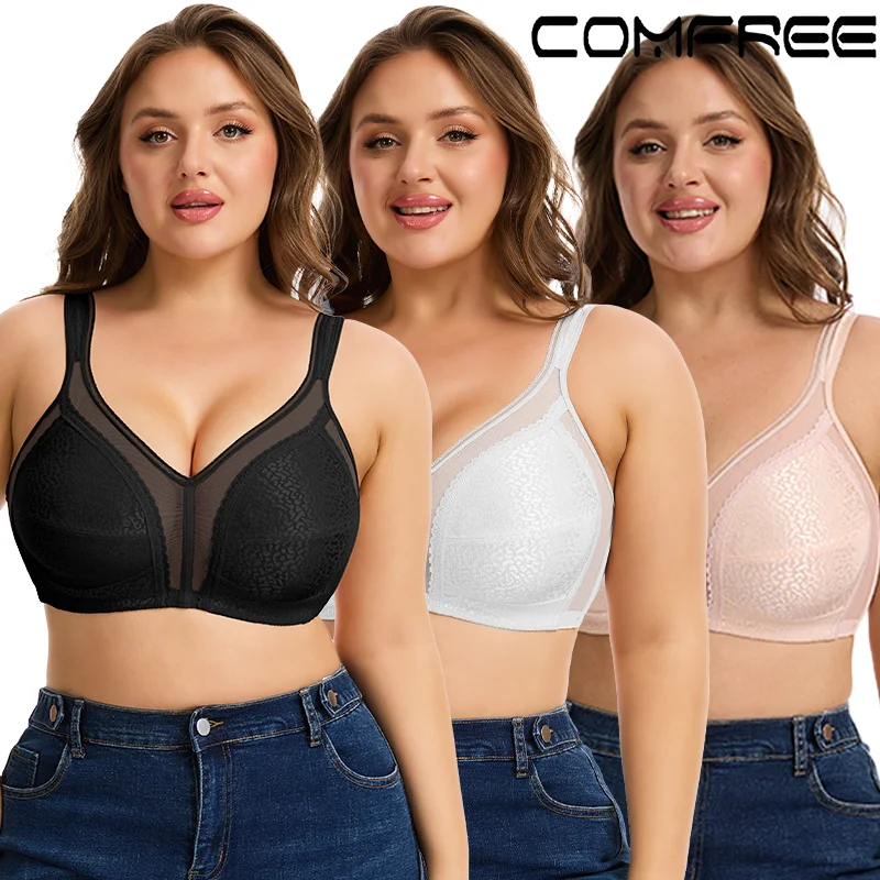 Sexy Large Size Bra Lace Trim Underwear Full Cup Hollow Out Bralette Comfortable Wireless Brassiere for Women's Intimate Wear
Sexy Large Size Bra Lace Trim Underwear Full Cup Hollow Out Bralette Comfortable Wireless Brassiere for Women's Intimate Wear
