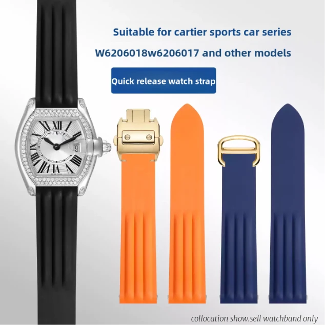 19mm Grey Blue Orange Brown FKM Strap For Cartier Roadster WE500260 W6206018 Quick release Fluoro rubber Watch band men Bracelet
19mm Grey Blue Orange Brown FKM Strap For Cartier Roadster WE500260 W6206018 Quick release Fluoro rubber Watch band men Bracelet