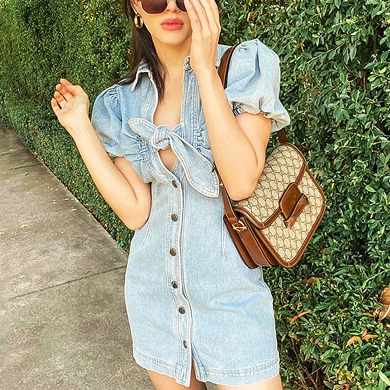 Summer 2025 Hollow Out Lace-up Women's Dress Puff Sleeve Mini Chic Dresses For Women Female Clothing Denim Dress Clothes SL430
Summer 2025 Hollow Out Lace-up Women's Dress Puff Sleeve Mini Chic Dresses For Women Female Clothing Denim Dress Clothes SL430