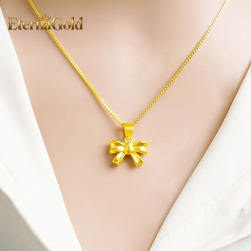 EternaGold Luxury 24K 9999 Pure Gold real gold Bow Pendant Women's Pendant Necklace
EternaGold Luxury 24K 9999 Pure Gold real gold Bow Pendant Women's Pendant Necklace