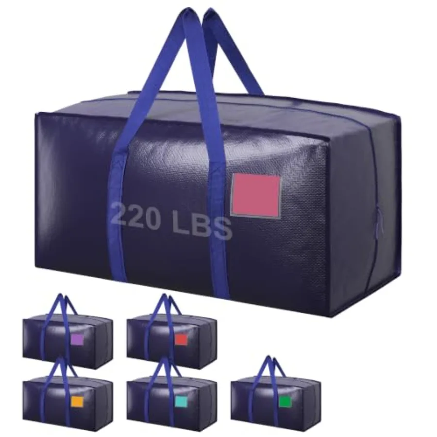 6 Pack Moving Bags Heavy Duty 210GSM with Full-Open Side Zipper, 93L 220lbs Waterproof Foldable Storage Totes for College Dorm
6 Pack Moving Bags Heavy Duty 210GSM with Full-Open Side Zipper, 93L 220lbs Waterproof Foldable Storage Totes for College Dorm