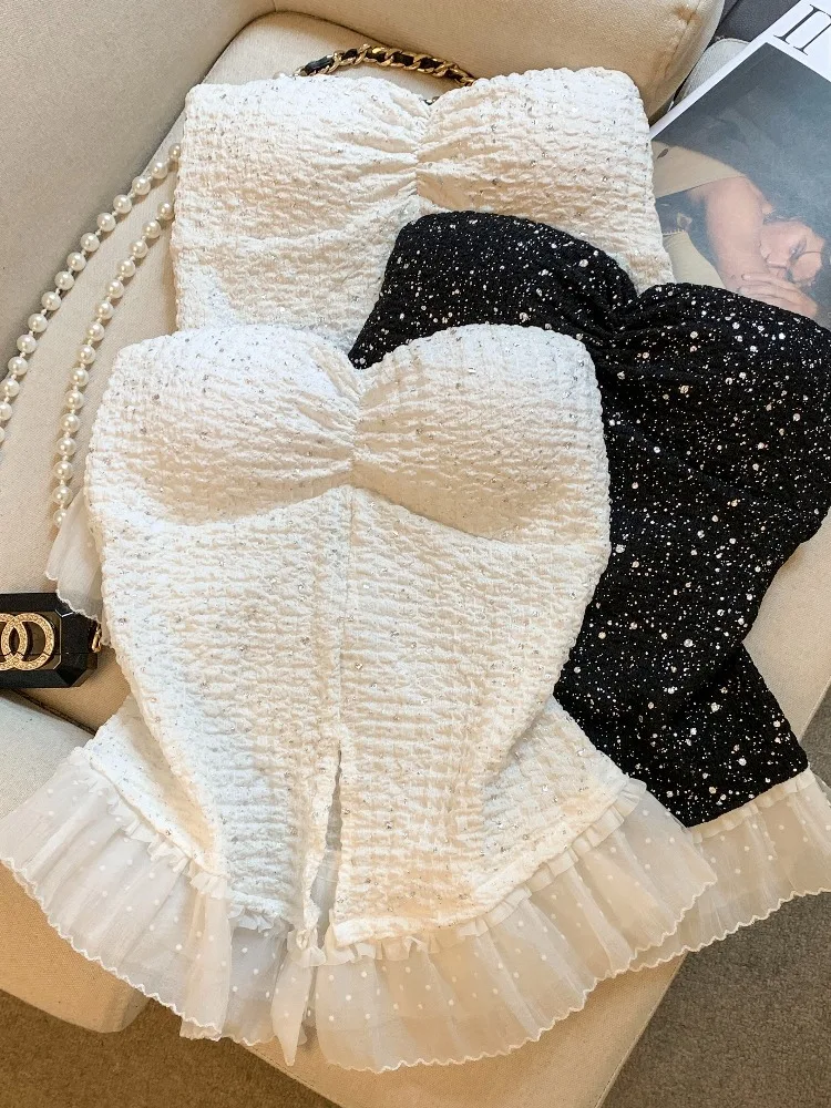 Sweet Elegant Pure Desire Shiny Gold Embossed Tube Top Vest Women's Spring Summer Slimming Short Sleeveless Shirt Citywalk
Sweet Elegant Pure Desire Shiny Gold Embossed Tube Top Vest Women's Spring Summer Slimming Short Sleeveless Shirt Citywalk