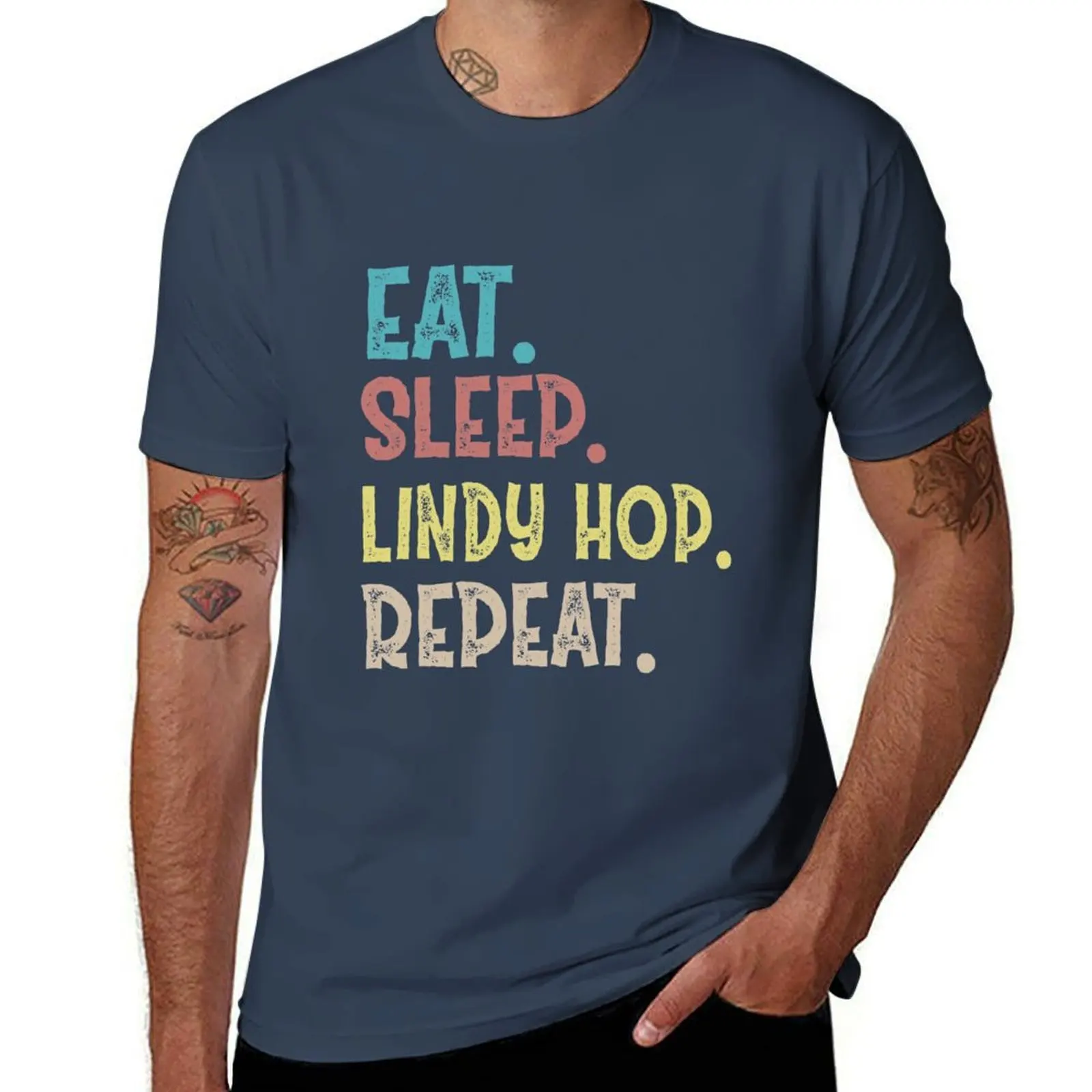 Eat Sleep Lindy Hop Repeat T-Shirt Summer Print Short Sleeve Tee
Eat Sleep Lindy Hop Repeat T-Shirt Summer Print Short Sleeve Tee
