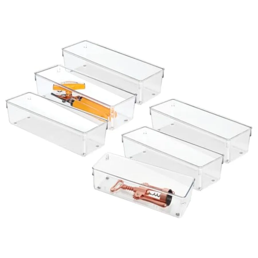 Plastic Drawer Organizer Bins - Storage for Kitchen Bathroom and Desk Drawers - Set of 6 - Clear
Plastic Drawer Organizer Bins - Storage for Kitchen Bathroom and Desk Drawers - Set of 6 - Clear