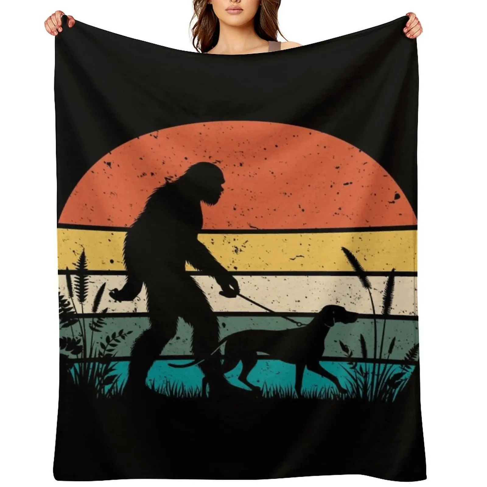 Bigfoot Walking a Vizslas Dog Vintage Sunset Hiking Dog Lover Throw Blanket sofa bed Hairy Retros Hair Blankets
Bigfoot Walking a Vizslas Dog Vintage Sunset Hiking Dog Lover Throw Blanket sofa bed Hairy Retros Hair Blankets