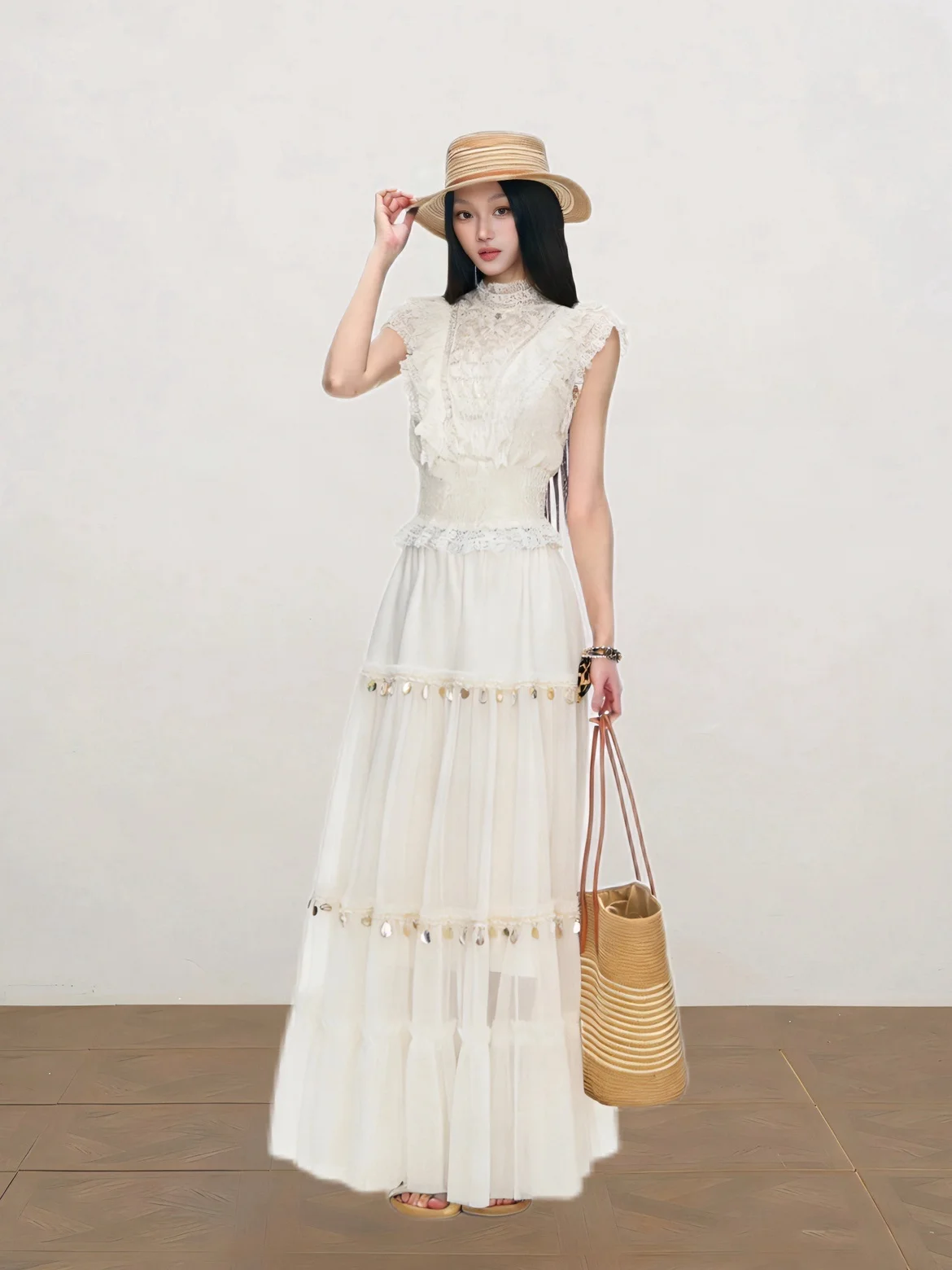 Elegant Lace Trim Shirt And High Waist Skirt Set Summer Casual Fashion Women's Ensemble Short Sleeve High Collar Slim Fit
Elegant Lace Trim Shirt And High Waist Skirt Set Summer Casual Fashion Women's Ensemble Short Sleeve High Collar Slim Fit