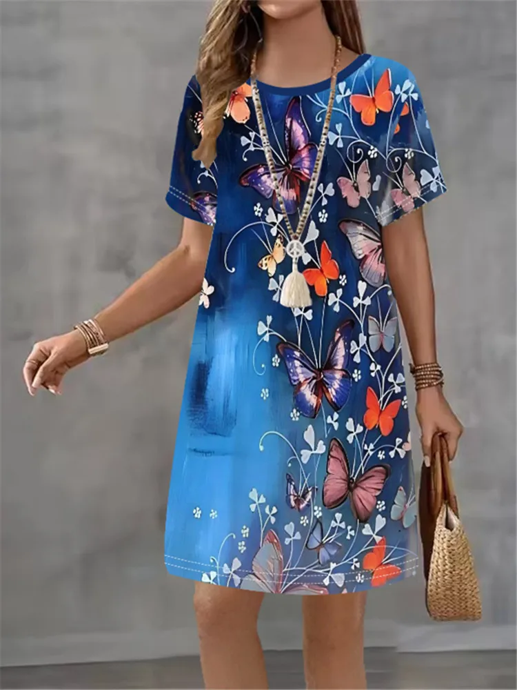 Модное трендовое женское платье с 3D принтом бабочки, новое летнее уличное свободное повседневное мини-платье с короткими рукавами и цветочным принтом Femme
Модное трендовое женское платье с 3D принтом бабочки, новое летнее уличное свободное повседневное мини-платье с короткими рукавами и цветочным принтом Femme