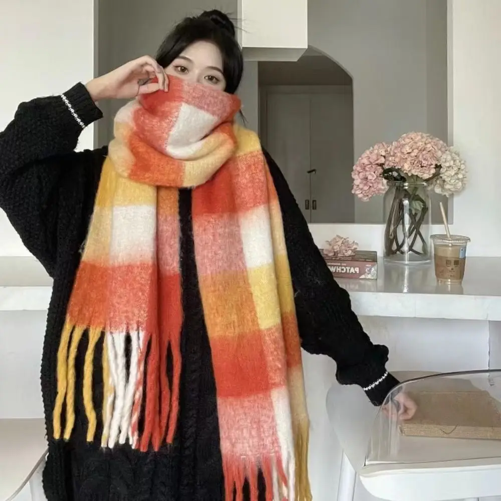 Simple Tassel Plaid Wool Scarf Plush Rainbow Color Long Shawl Cashmere Shawl Wool Scarves Winter Cashmere Scarves Girl
Simple Tassel Plaid Wool Scarf Plush Rainbow Color Long Shawl Cashmere Shawl Wool Scarves Winter Cashmere Scarves Girl