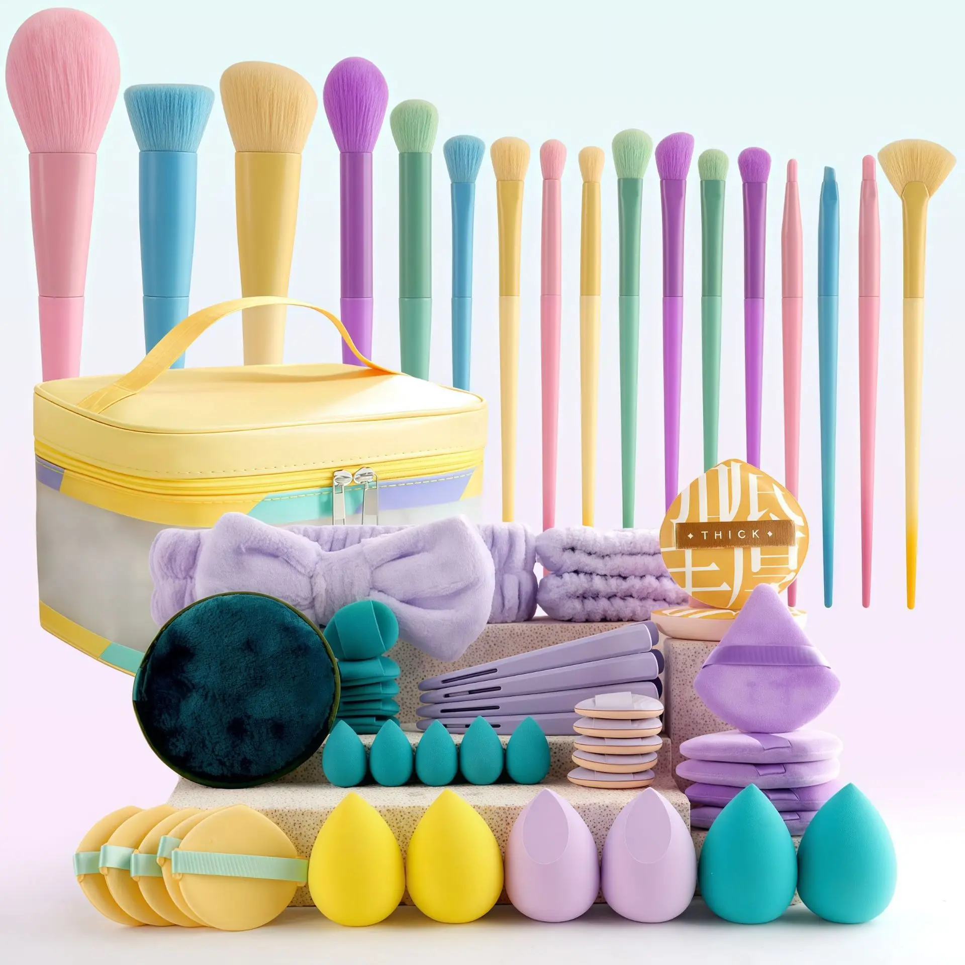 57 Pcs Mint Green Makeup Brush Set Aesthetic Summer Beauty Tools with Bow Headband Sponges Travel Cosmetic Bag Blender Kit
57 Pcs Mint Green Makeup Brush Set Aesthetic Summer Beauty Tools with Bow Headband Sponges Travel Cosmetic Bag Blender Kit