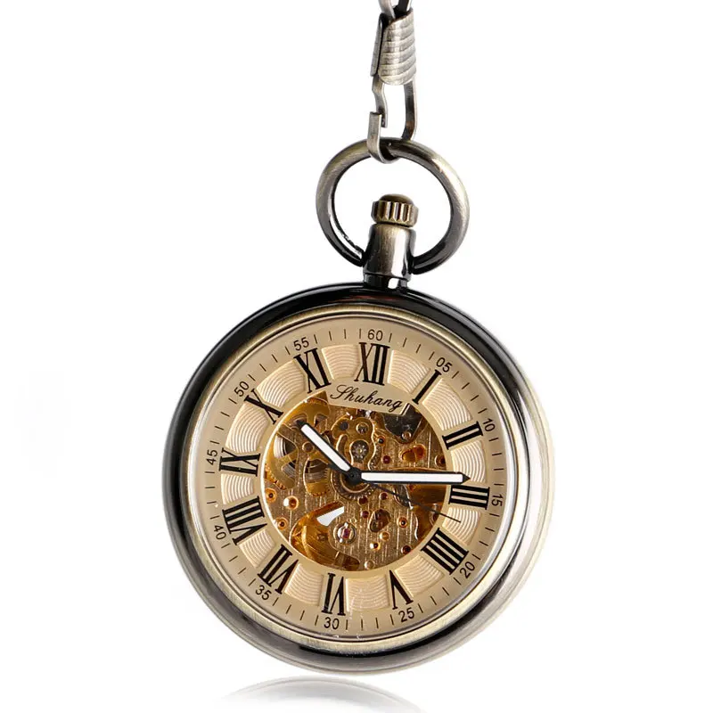 Ретро открытые механические часы с полыми римскими цифрами, автоматические карманные часы, мужские механические часы
Ретро открытые механические часы с полыми римскими цифрами, автоматические карманные часы, мужские механические часы