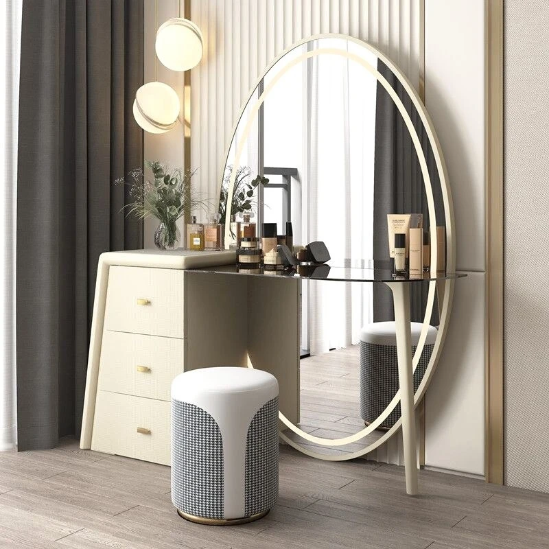 light luxury floor-to-ceiling Makeup vanity Italian minimalist large dressing table with mirror coiffeuse avec miroir Furniture
light luxury floor-to-ceiling Makeup vanity Italian minimalist large dressing table with mirror coiffeuse avec miroir Furniture